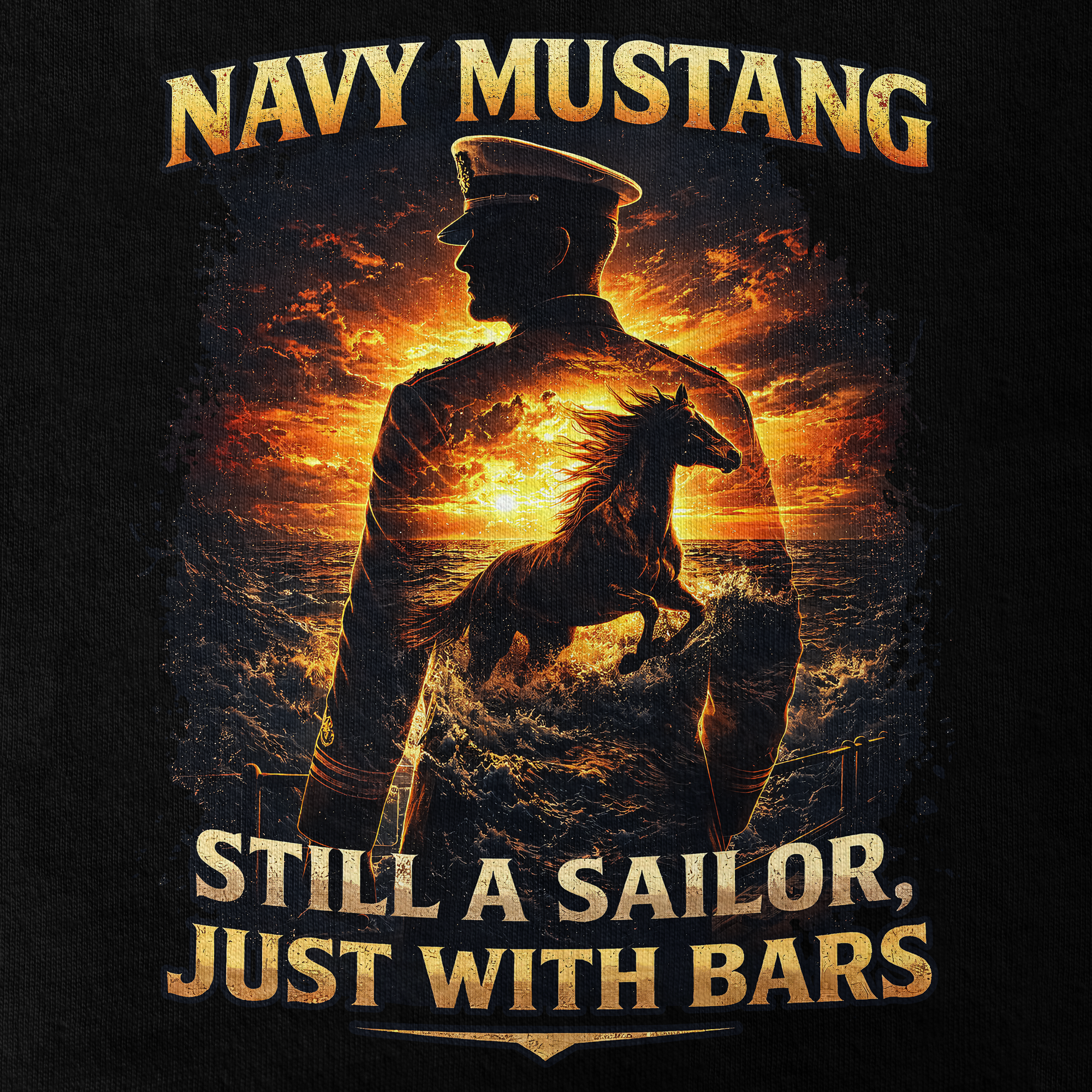 Personalizable Navy Mustangs Classic T-shirt