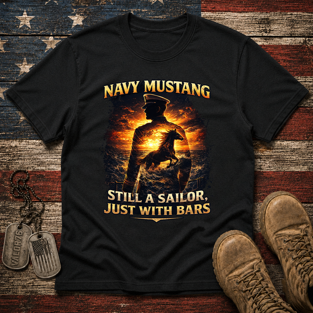 Navy Mustang Still A Sailor Classic Tee