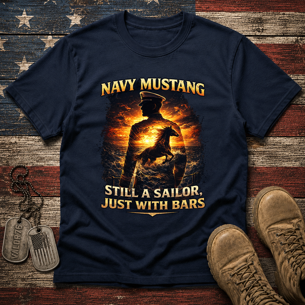 Navy Mustang Still A Sailor Classic Tee