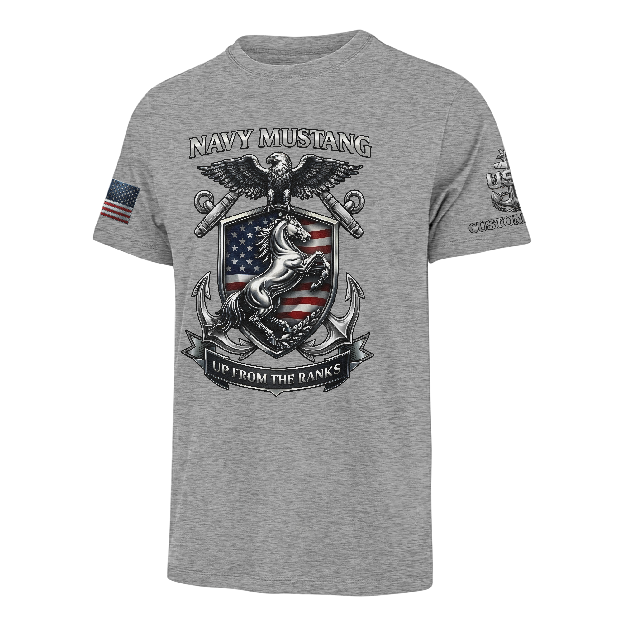 Personalizable Navy Mustangs Classic T-shirt