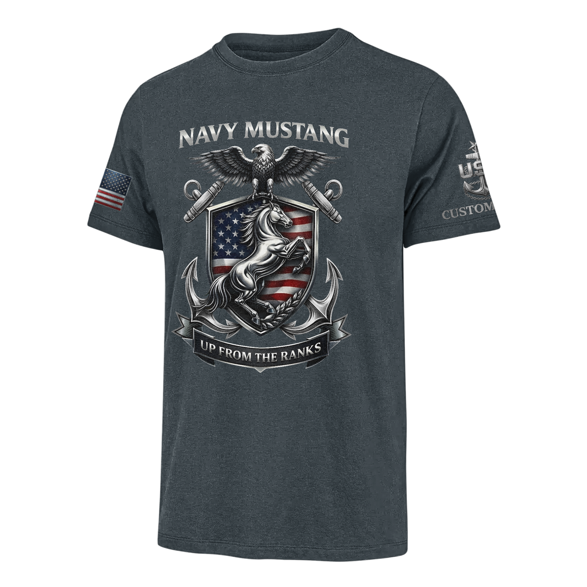 Personalizable Navy Mustangs Classic T-shirt