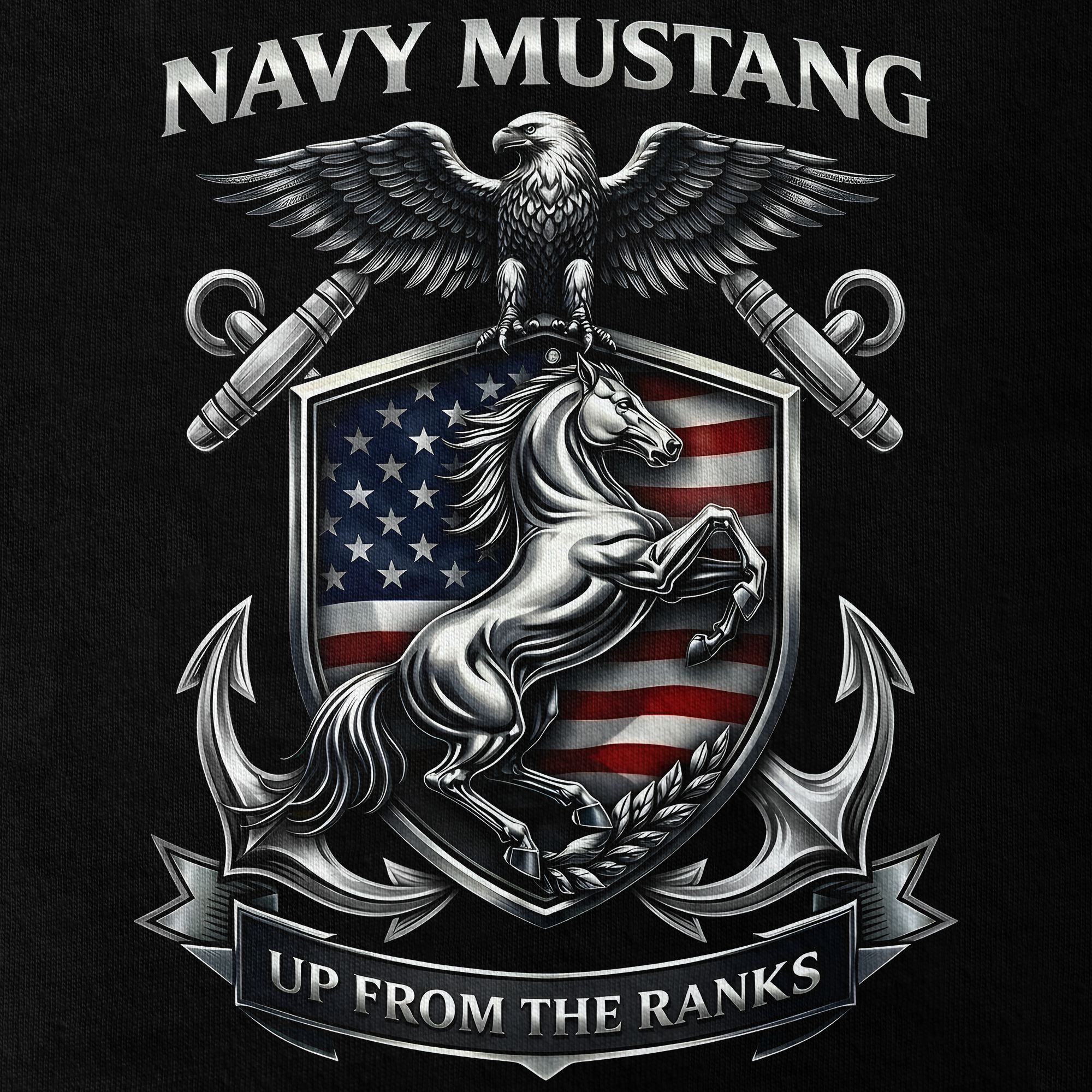 Personalizable Navy Mustangs Classic T-shirt