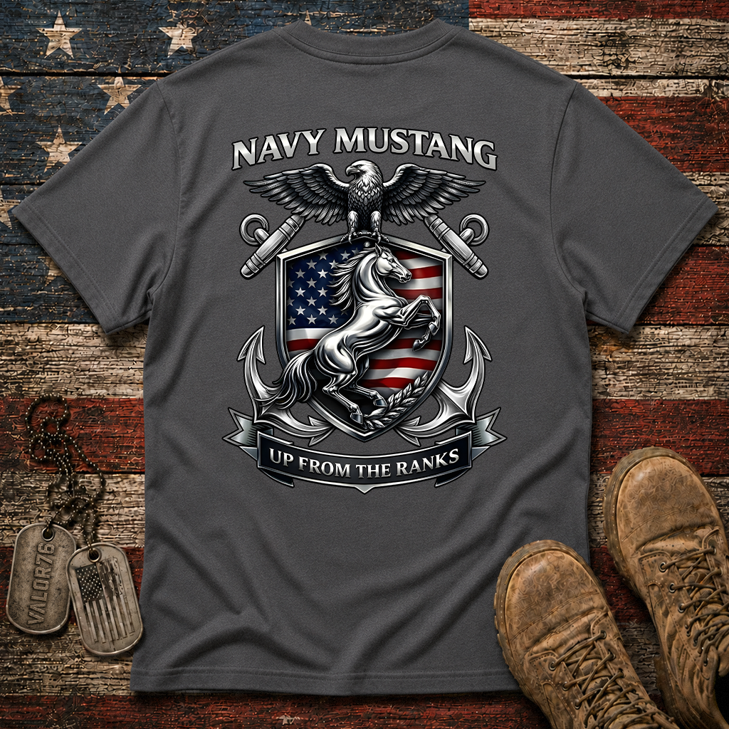 Navy Mustang Up From The Rank Classic Tee