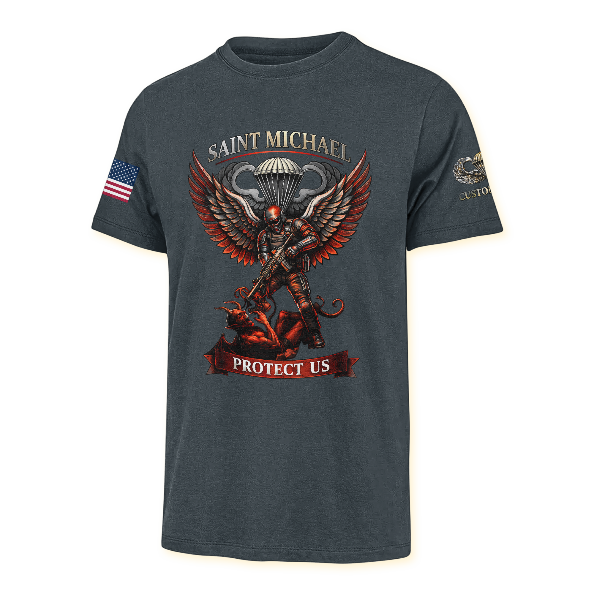 Personalizable Airborne St Michael Patron Of The Paratrooper Classic T-shirt