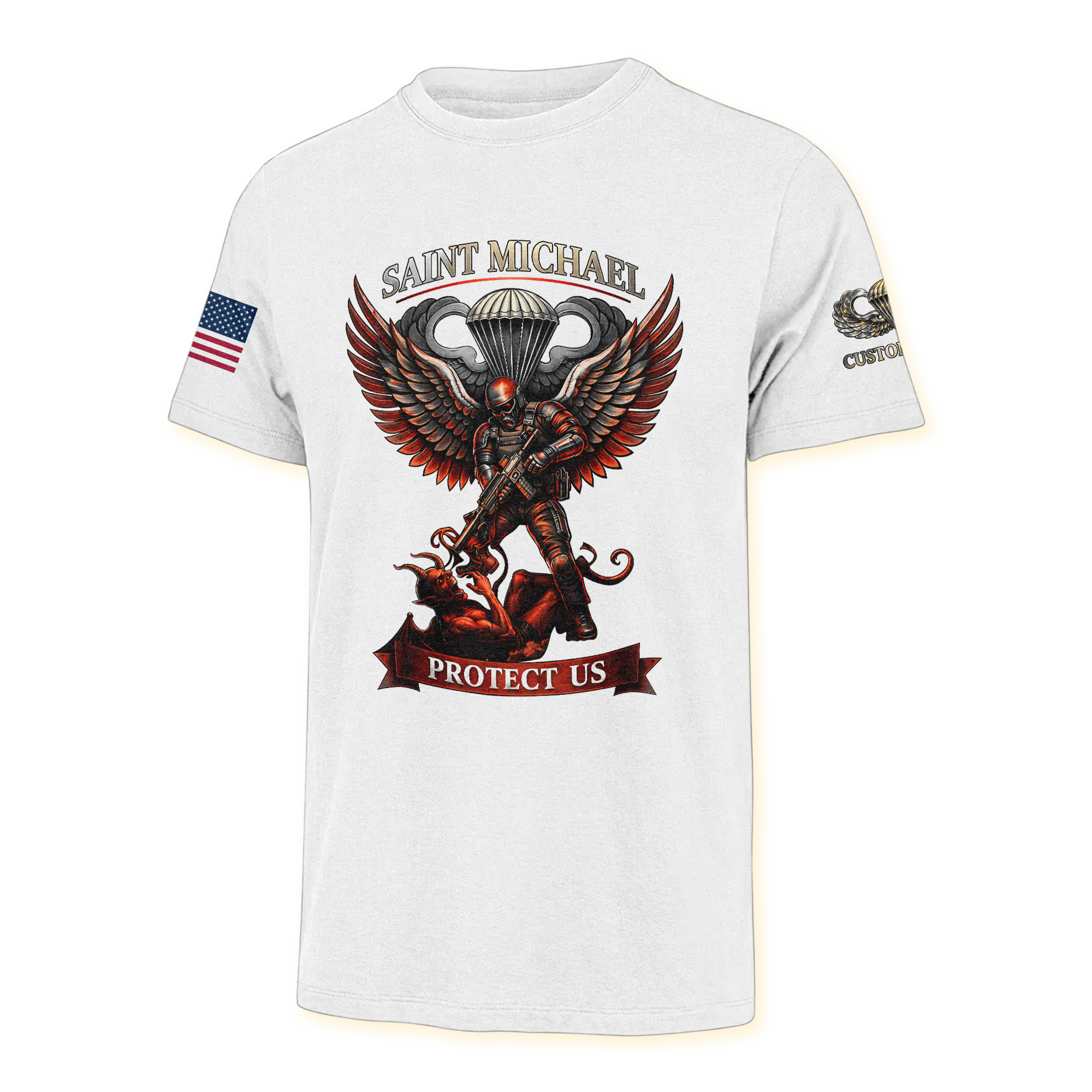 Personalizable Airborne St Michael Patron Of The Paratrooper Classic T-shirt