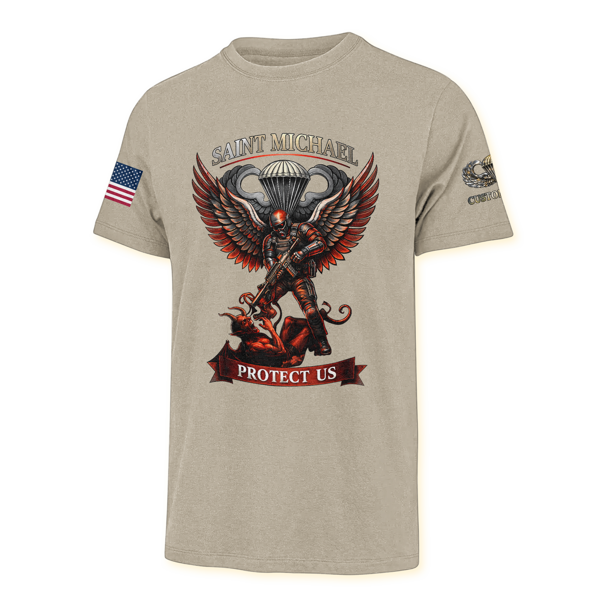 Personalizable Airborne St Michael Patron Of The Paratrooper Classic T-shirt