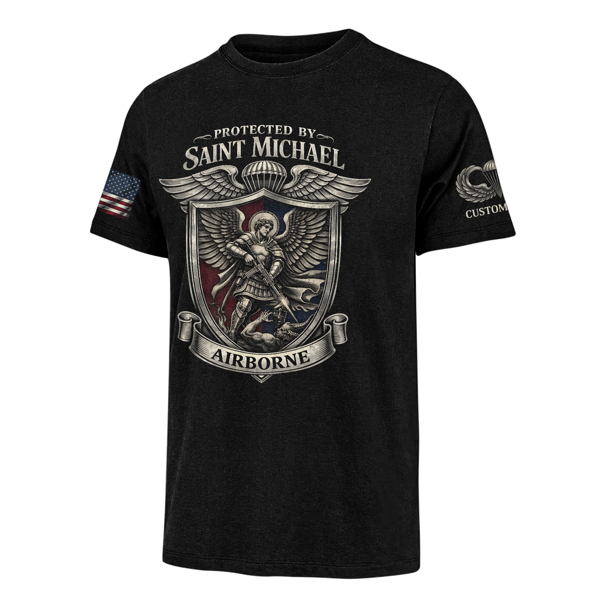 Personalizable Airborne St Michael Patron Of The Paratrooper Classic T-shirt