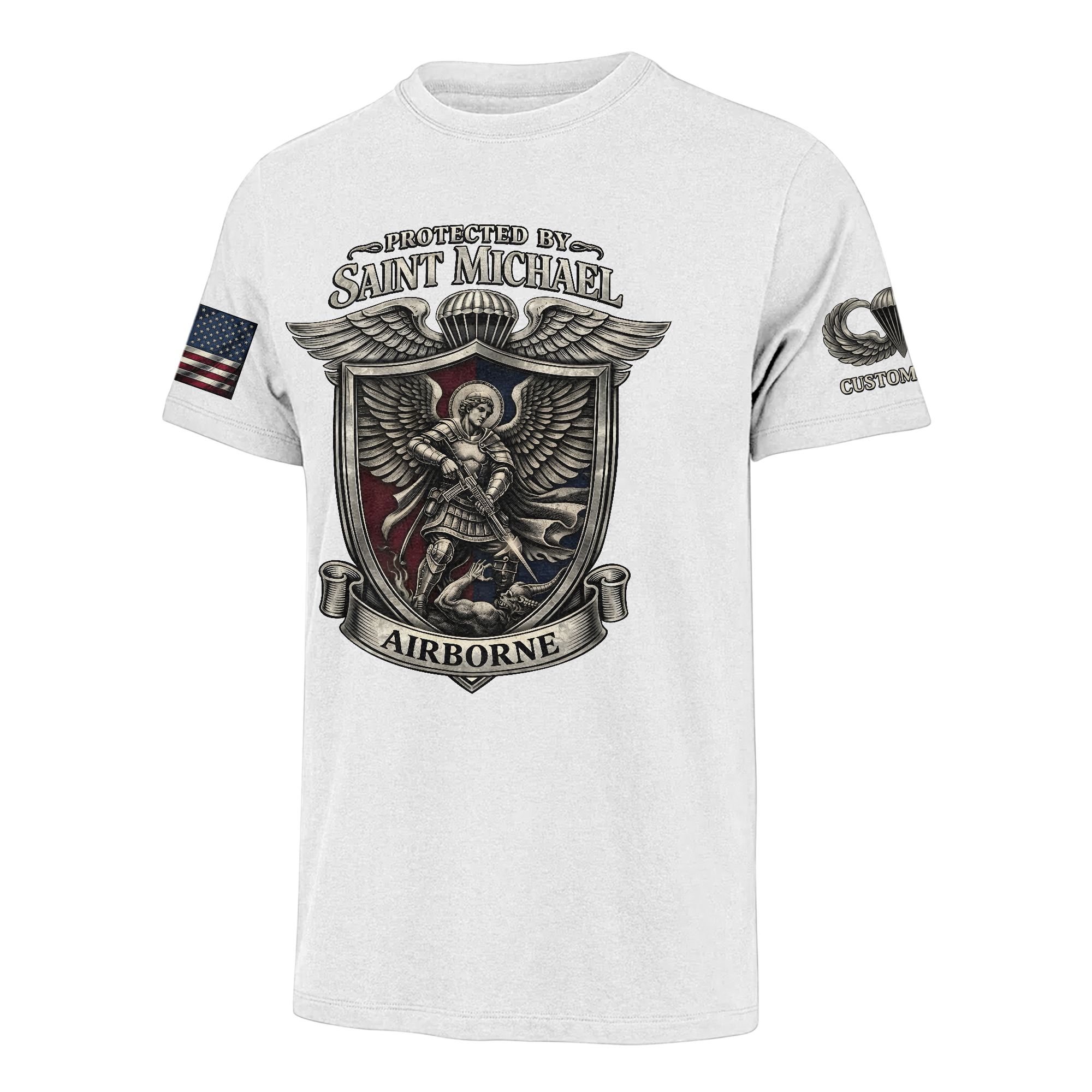 Personalizable Airborne St Michael Patron Of The Paratrooper Classic T-shirt