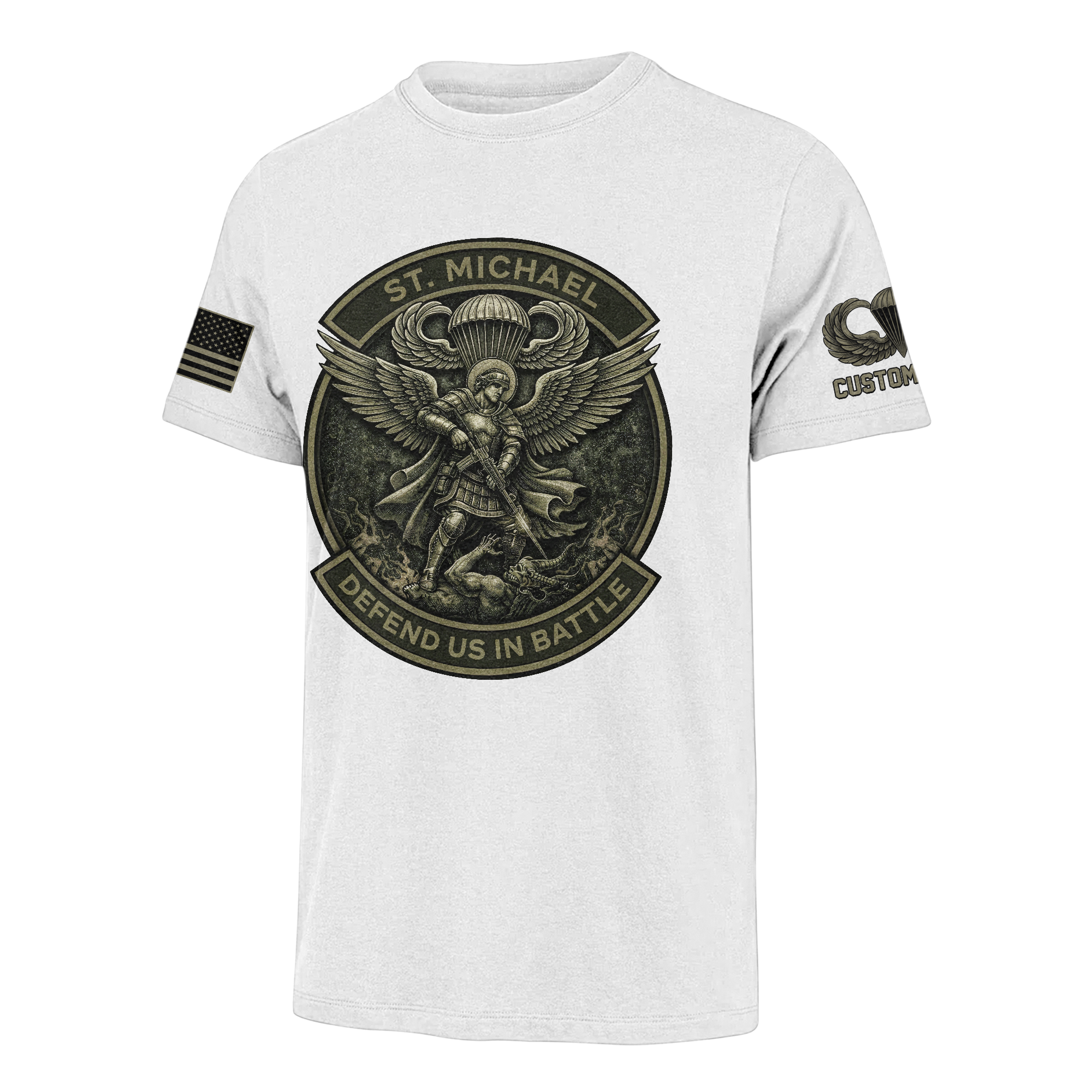 Personalizable Airborne St Michael Patron Of The Paratrooper Classic T-shirt