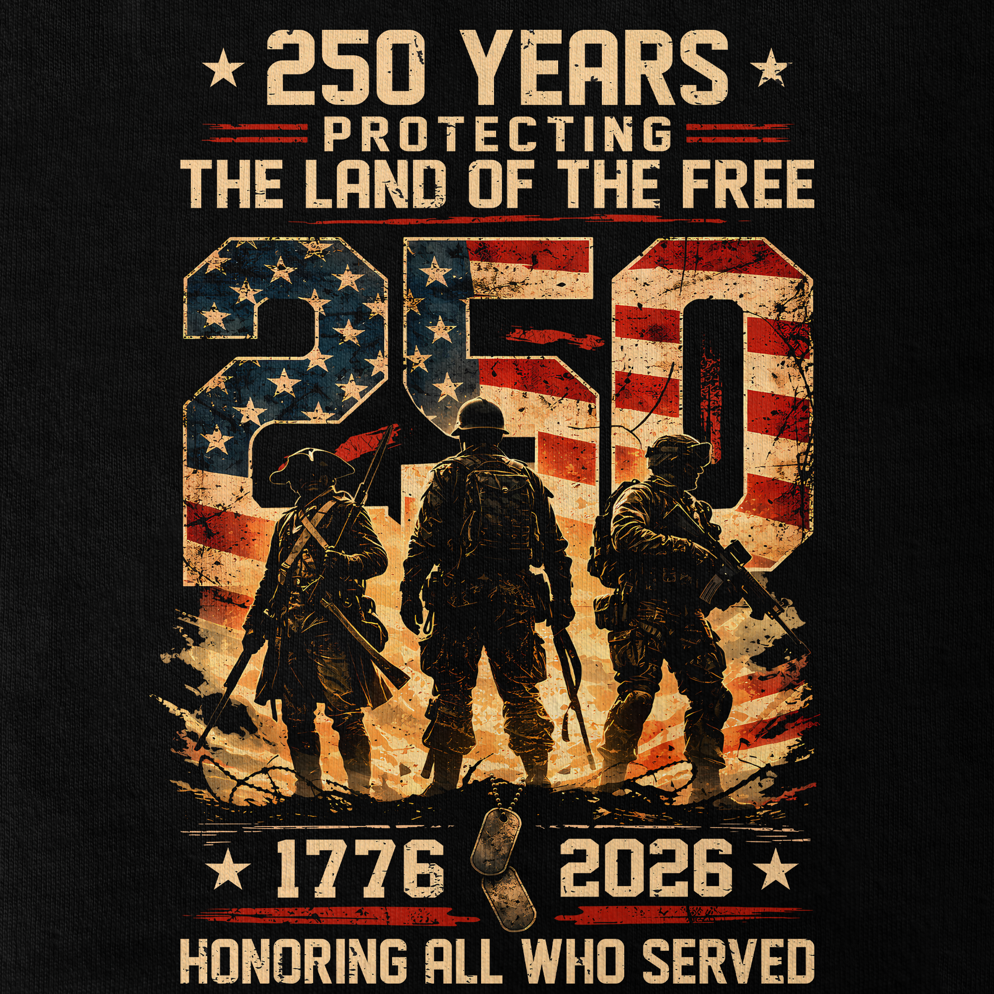America 250 Years Honoring All Who Served Classic T-shirt