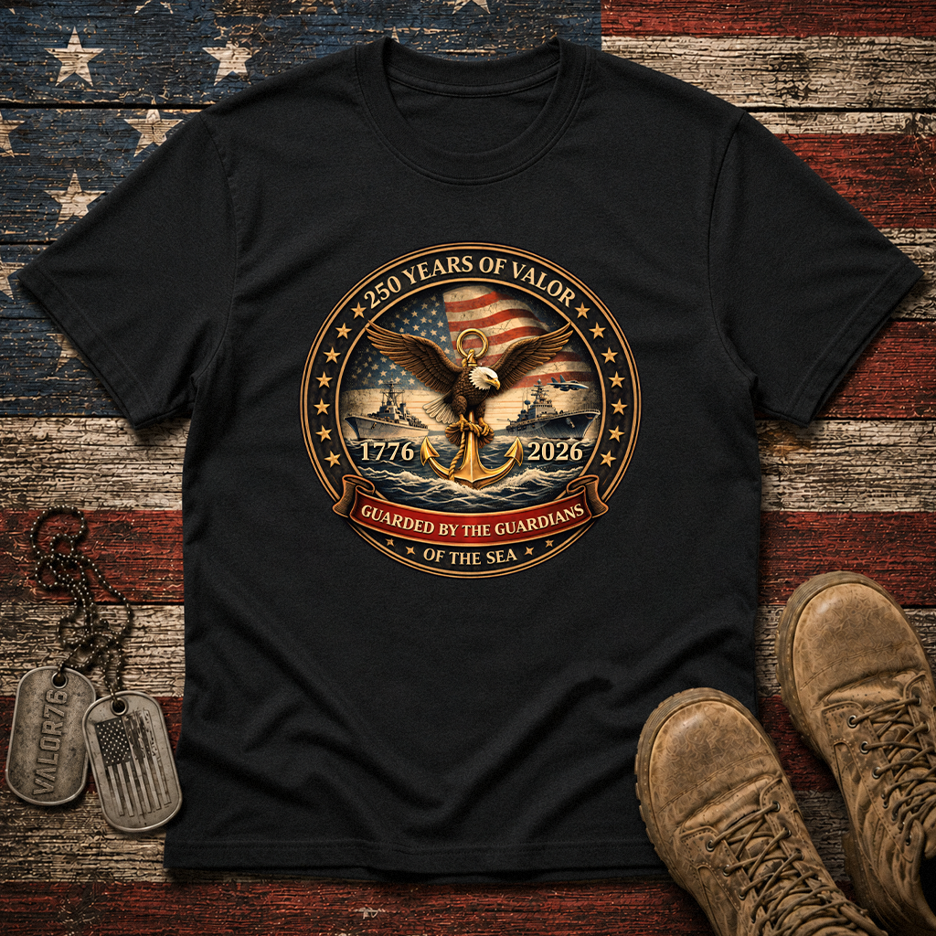 America 250 Years Navy Guarded By The Guardians Of The Sea Classic Tee