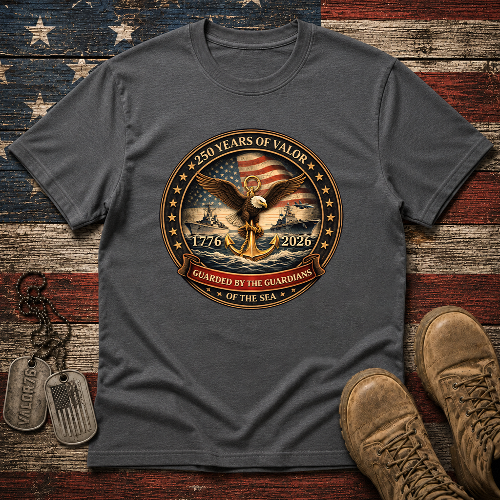 America 250 Years Navy Guarded By The Guardians Of The Sea Classic Tee