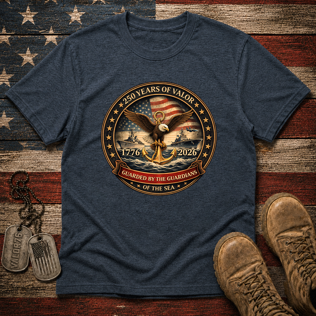 America 250 Years Navy Guarded By The Guardians Of The Sea Classic Tee
