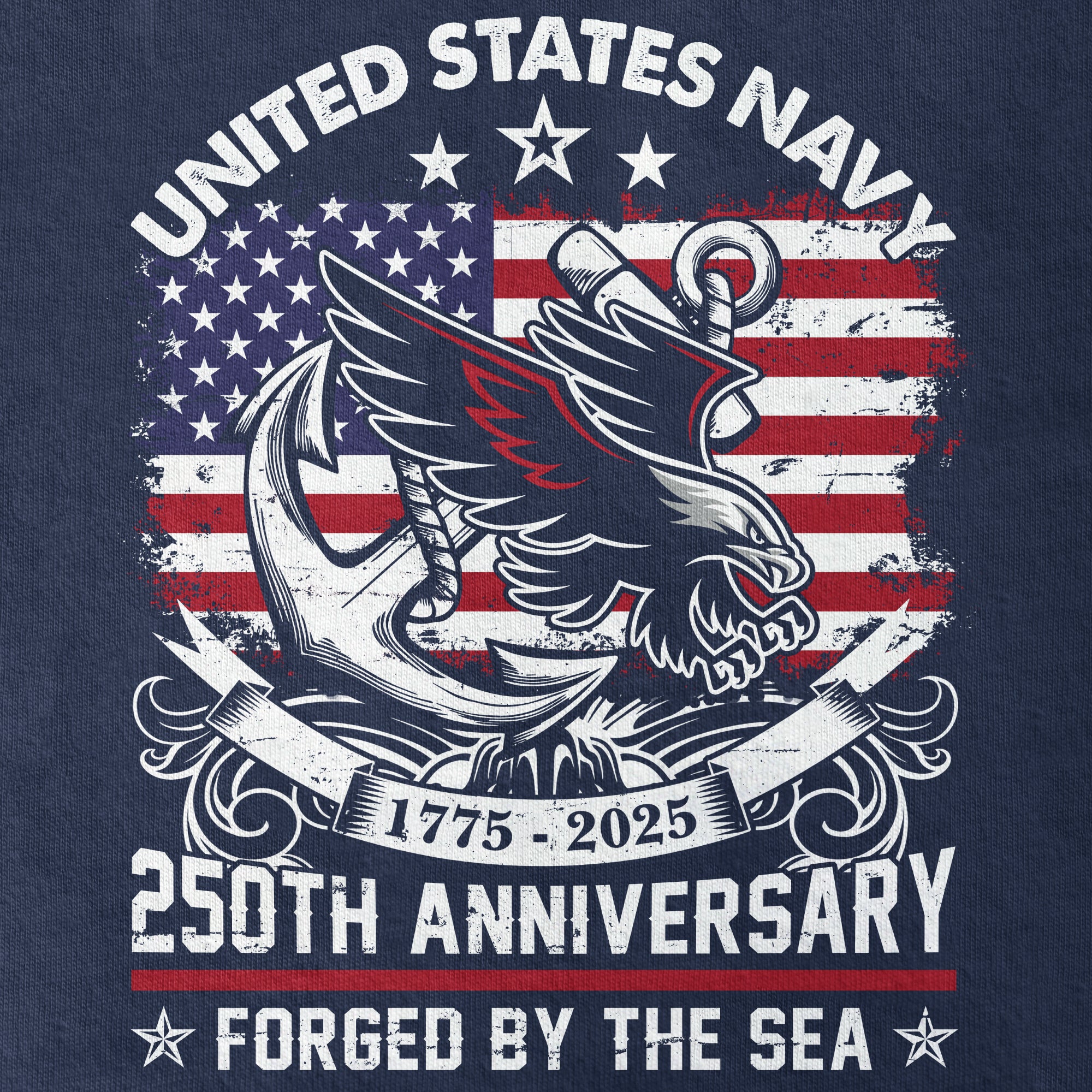 Navy 250th Anniversary Classic T-shirt