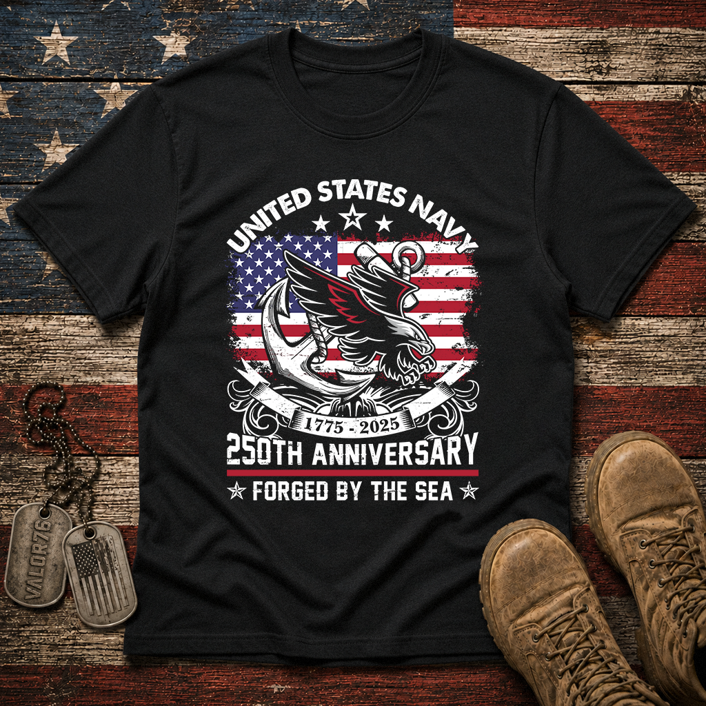 Navy 250th Anniversary Classic Tee