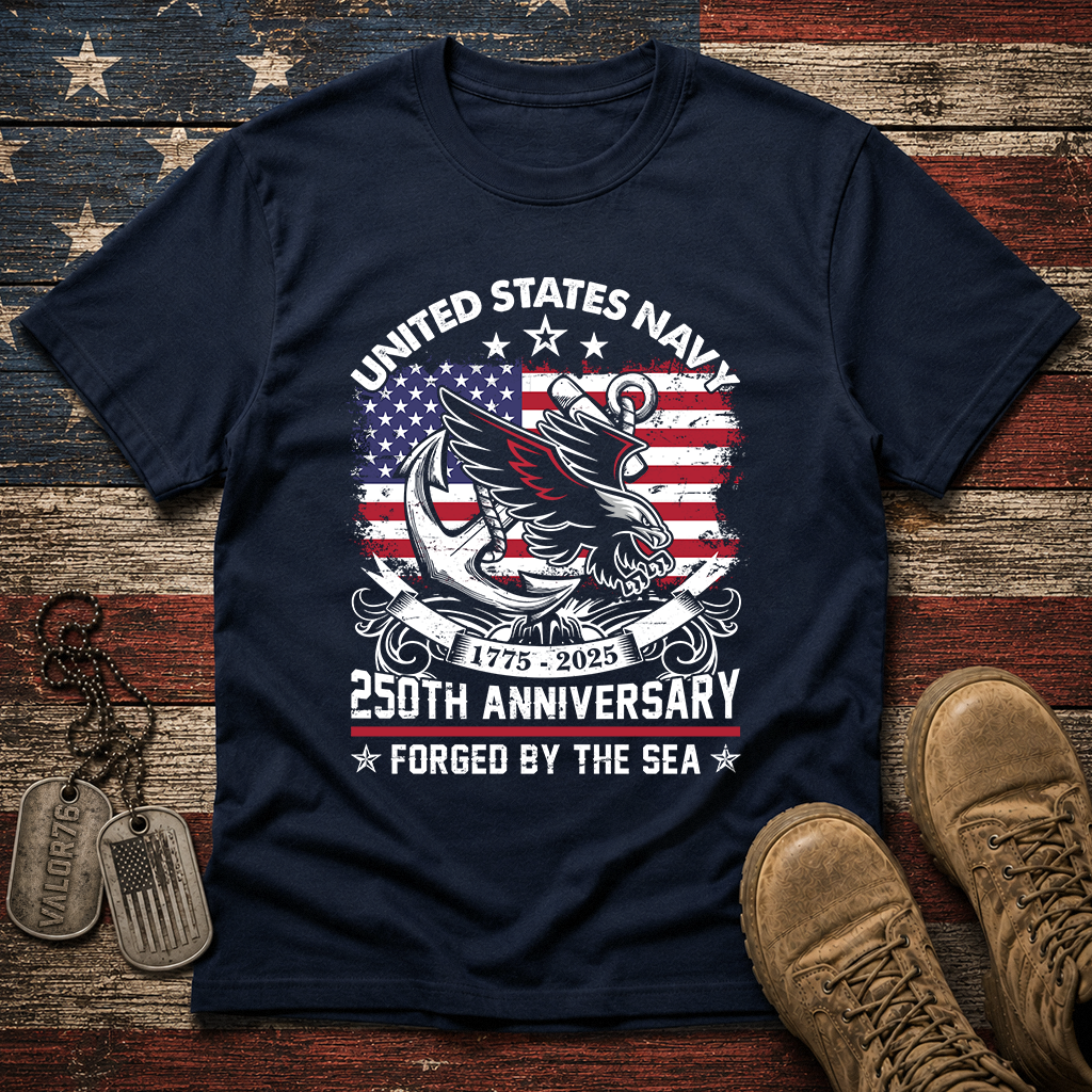 Navy 250th Anniversary Classic Tee