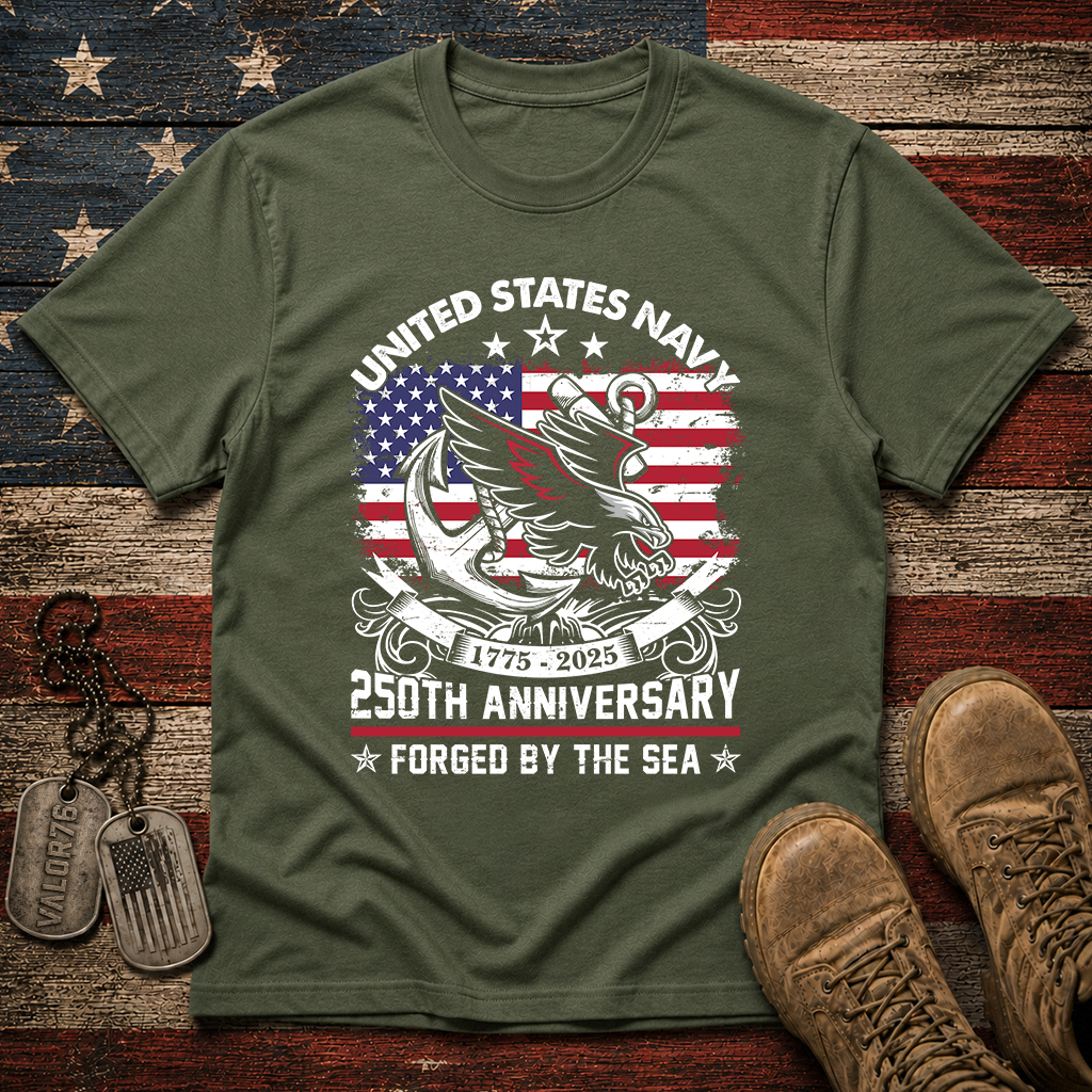 Navy 250th Anniversary Classic Tee