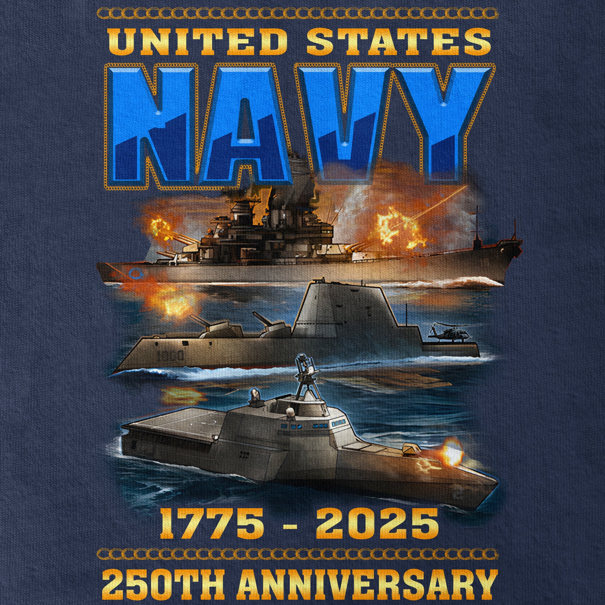 Navy 250th Anniversary Classic T-shirt