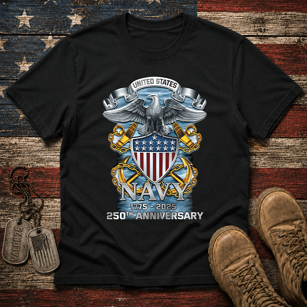 Navy 250th Anniversary Classic Tee