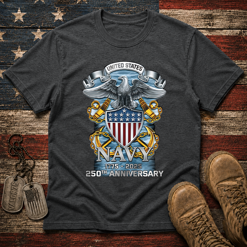 Navy 250th Anniversary Classic Tee