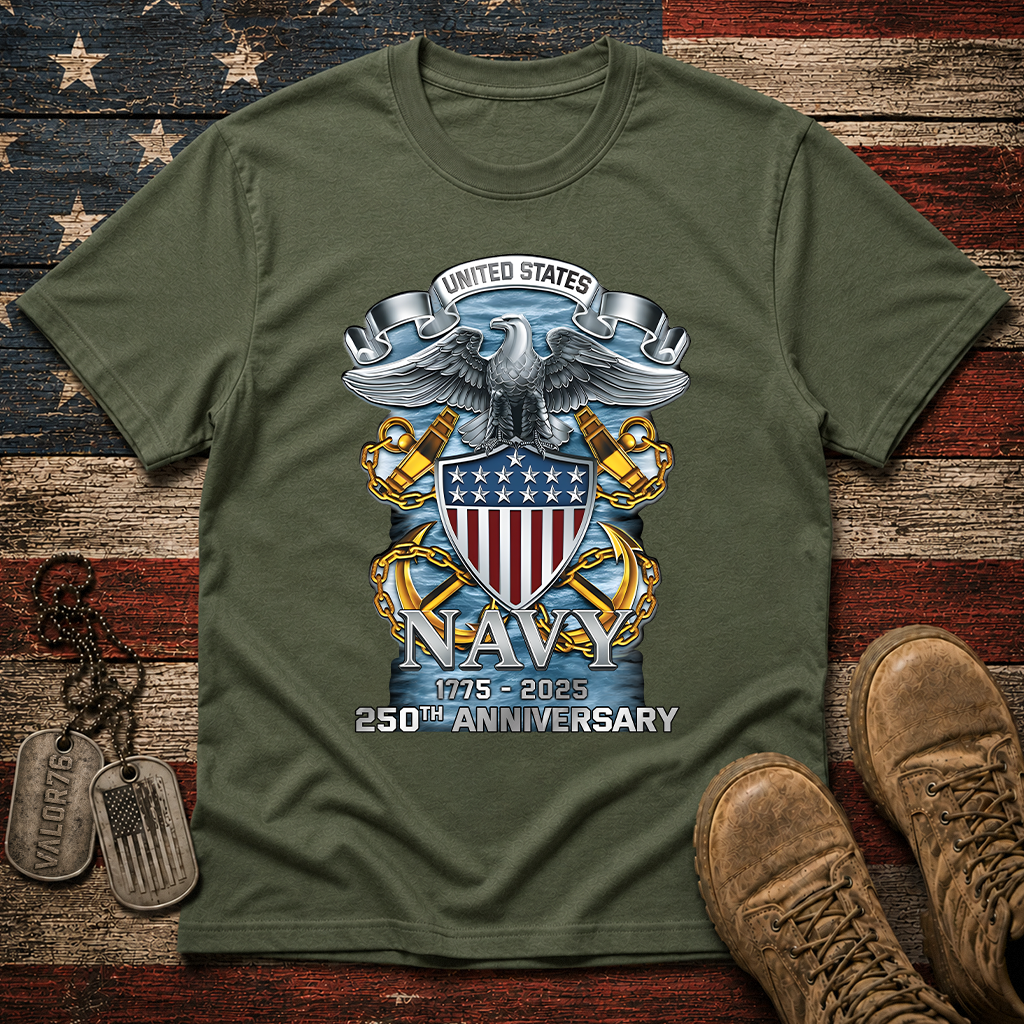 Navy 250th Anniversary Classic Tee