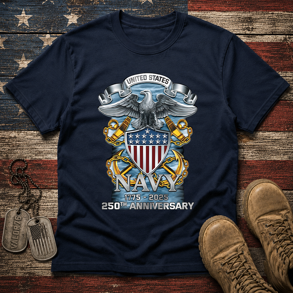 Navy 250th Anniversary Classic Tee
