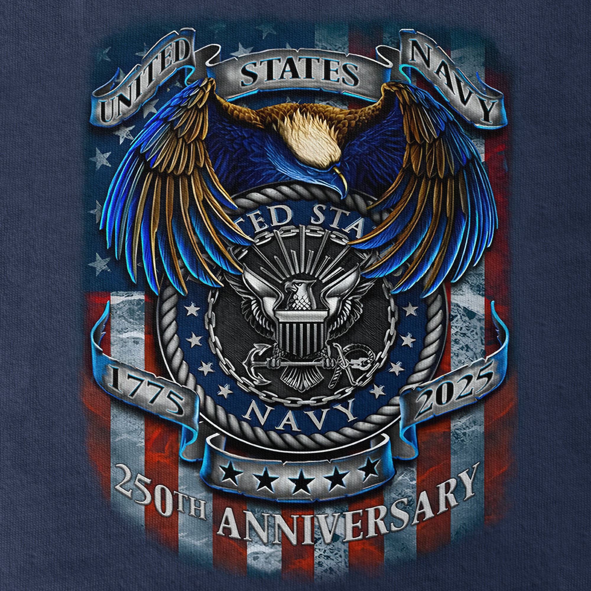 Navy 250th Anniversary Classic T-shirt