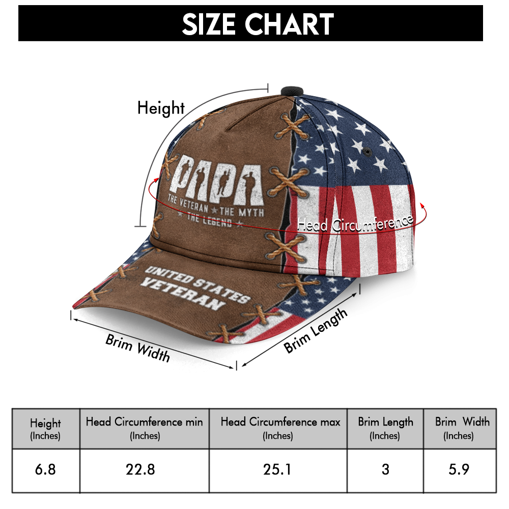 Papa The Veteran The Myth The Legend Classic Cap