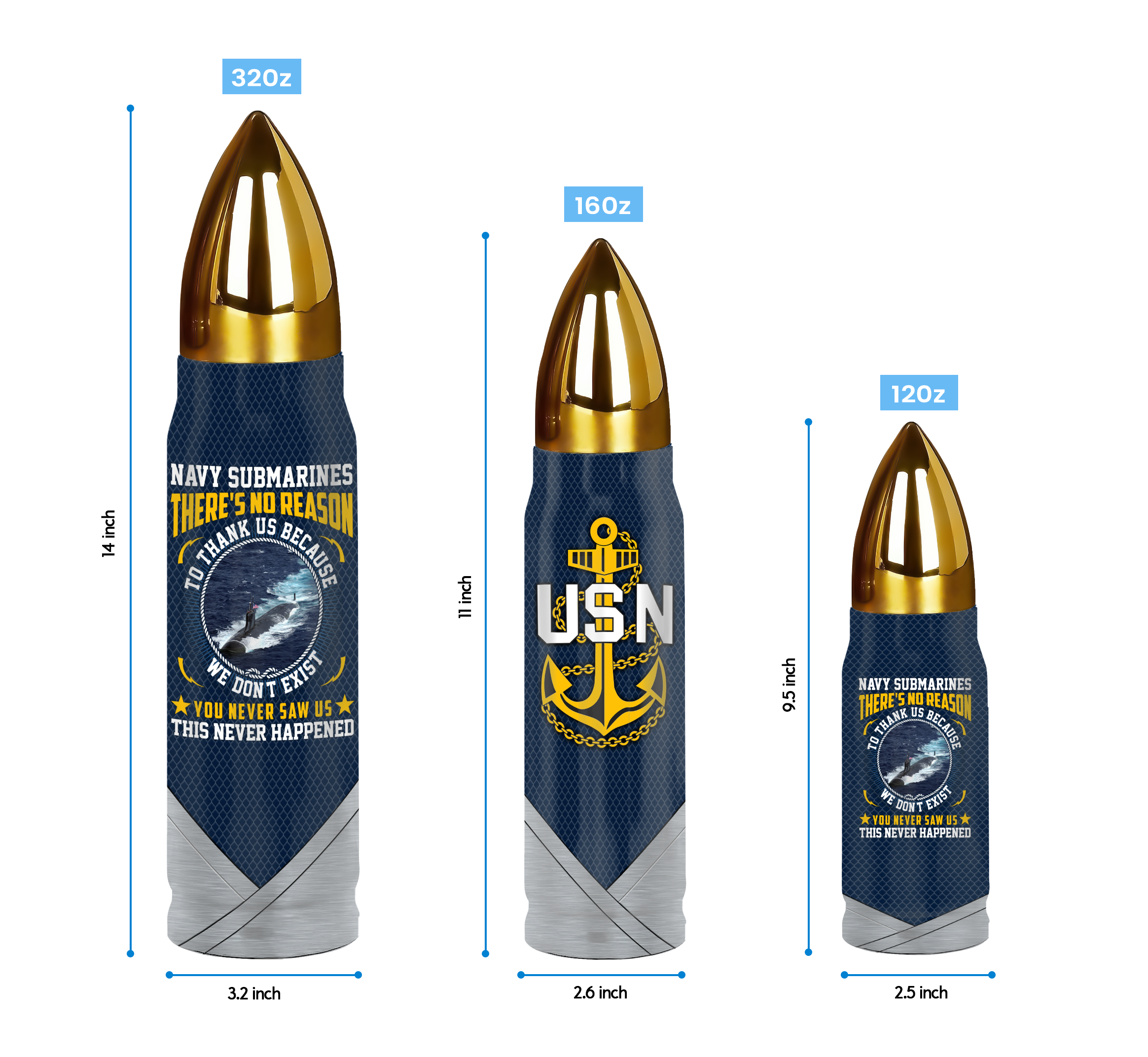 Navy Submarines There's No Reason To Thank Us Bullet Tumbler