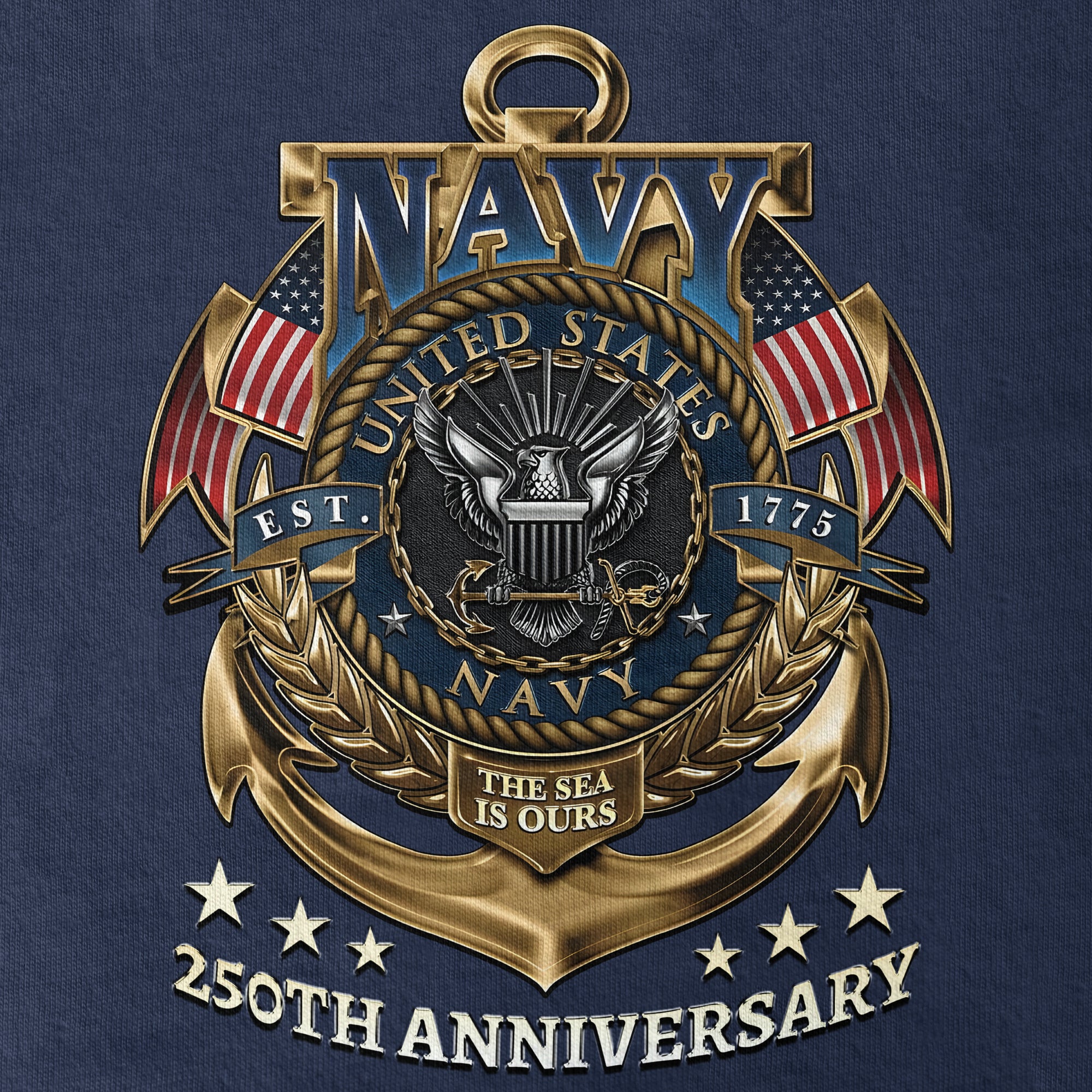 Navy 250th Anniversary Classic T-shirt