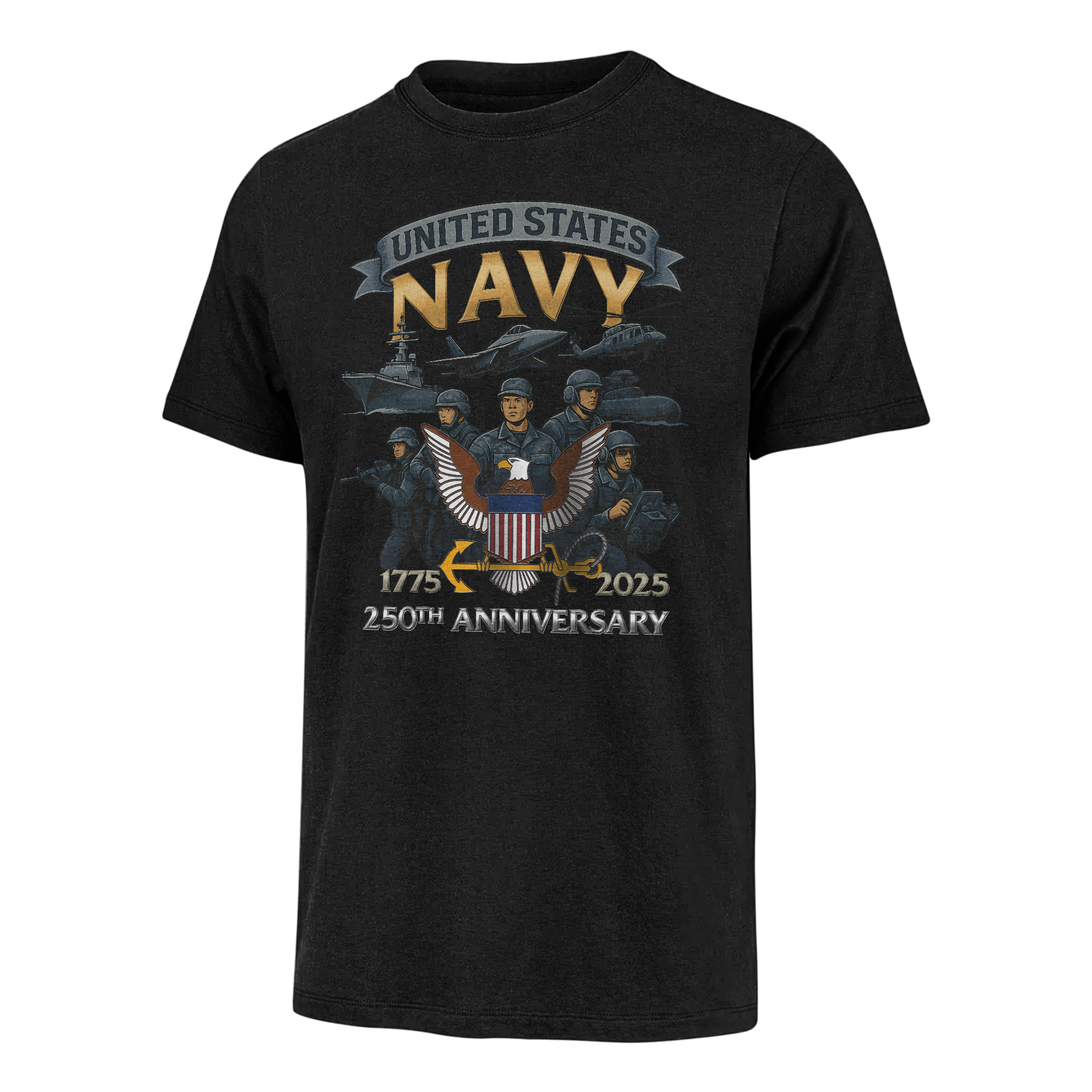 Navy 250th Anniversary Classic T-shirt