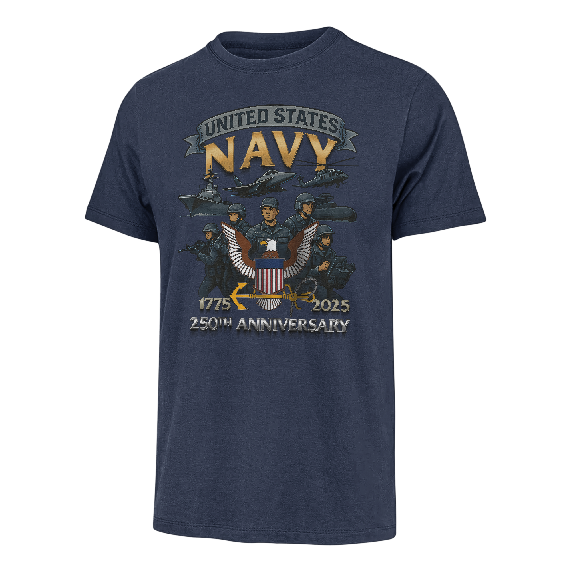 Navy 250th Anniversary Classic T-shirt