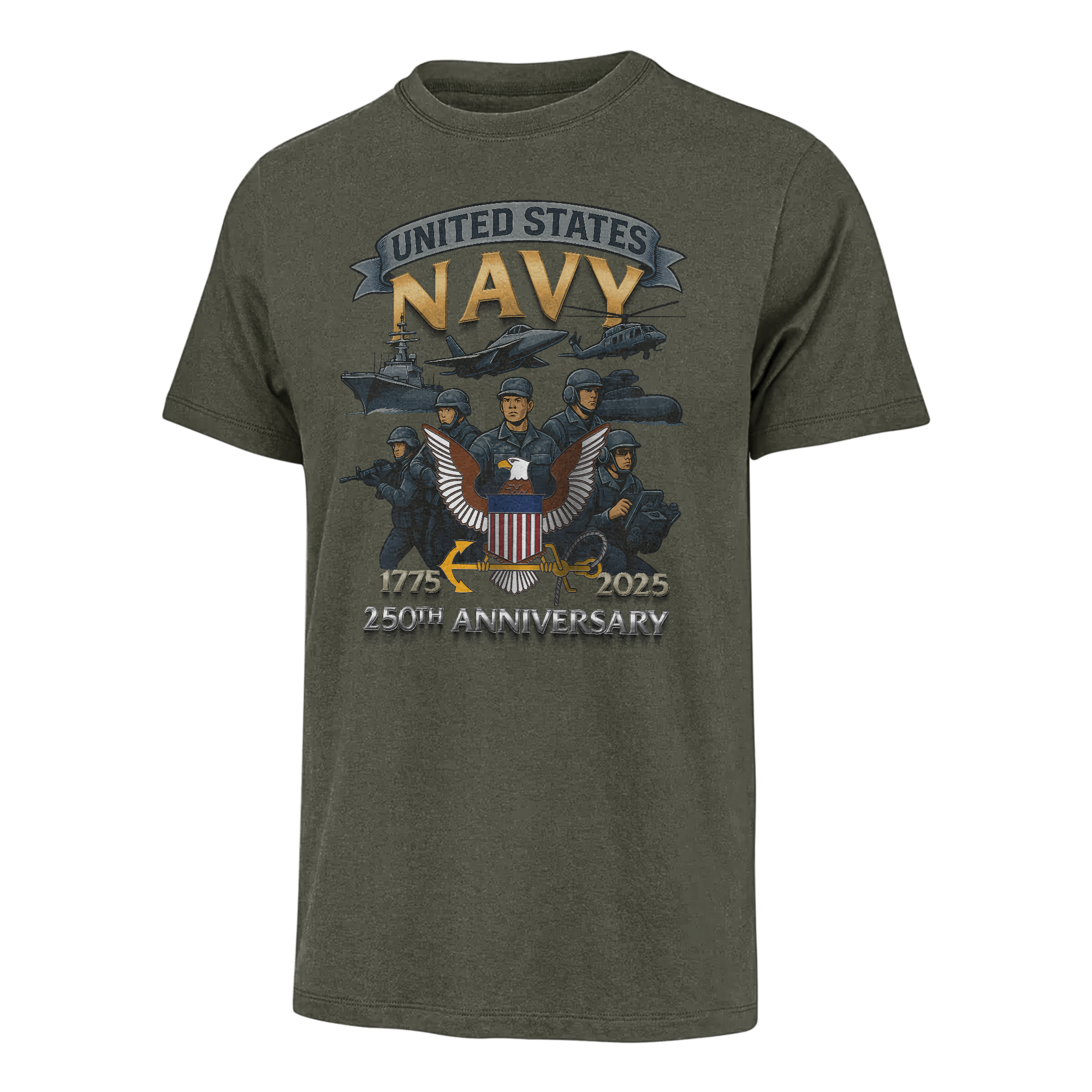 Navy 250th Anniversary Classic T-shirt
