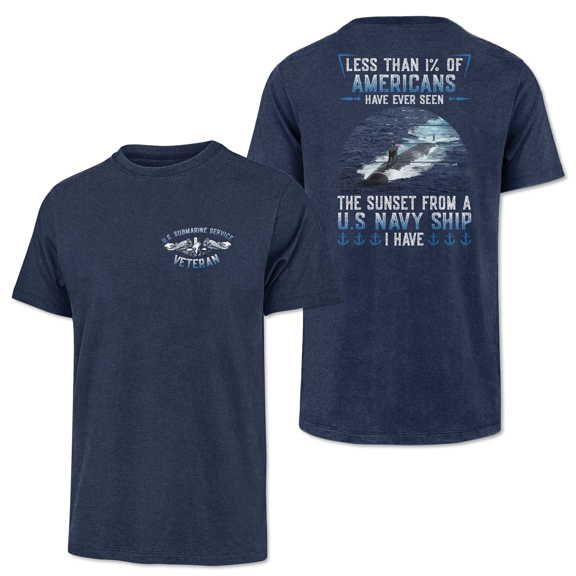 Navy Submarine Less Than 1% Classic Tee