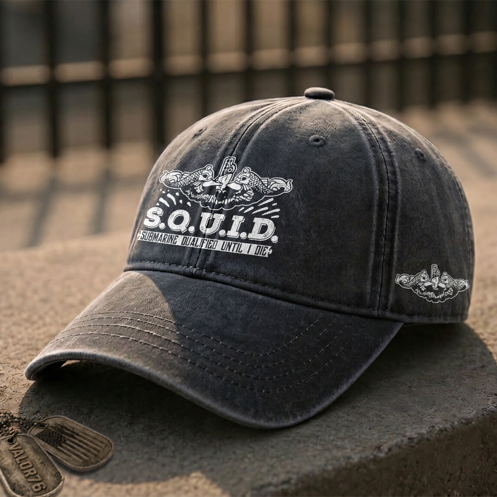 Navy Submarine SQUID Washed Cap