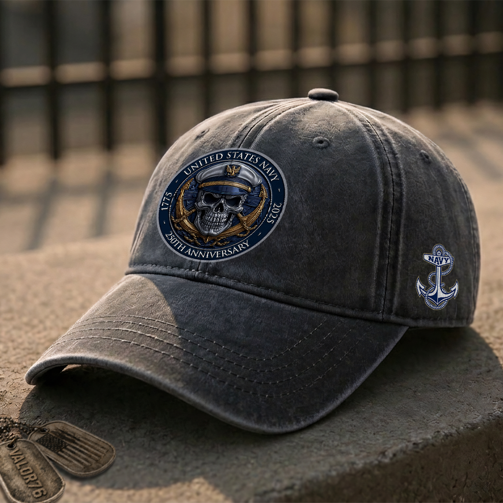 Navy 250th Anniversary Washed Cap