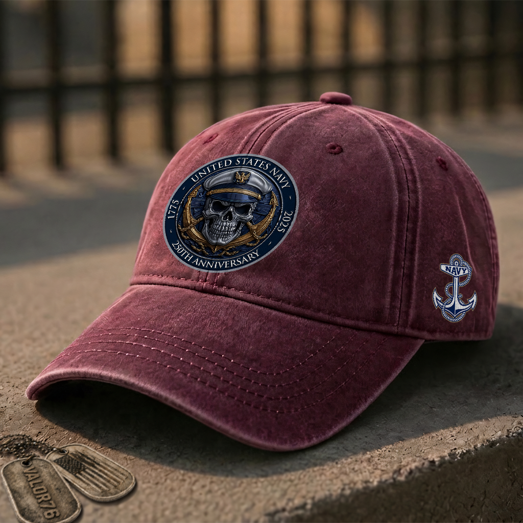 Navy 250th Anniversary Washed Cap
