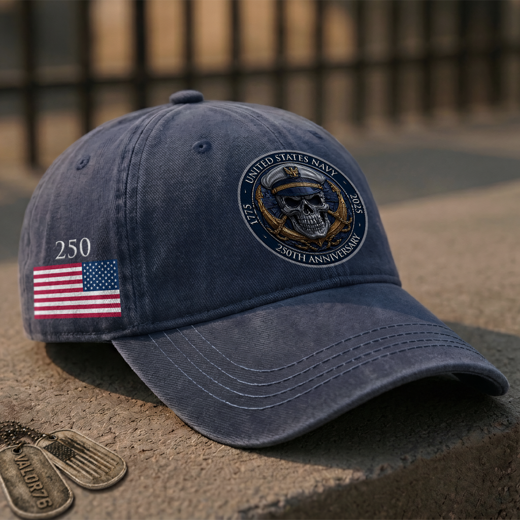 Navy 250th Anniversary Washed Cap