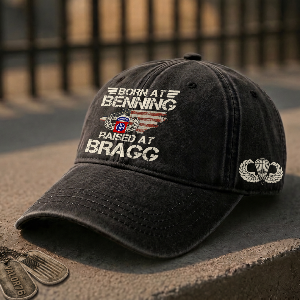82nd Airborne Born At Benning Washed Cap