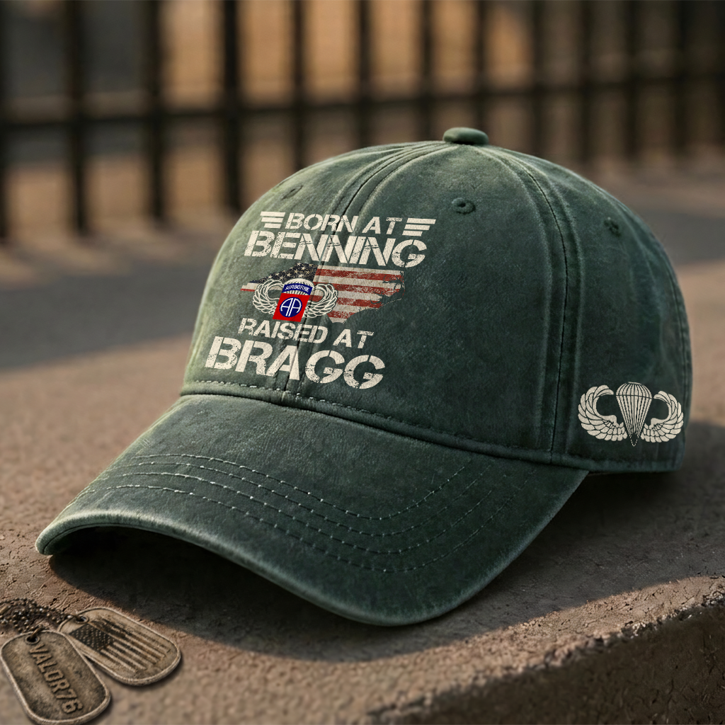 82nd Airborne Born At Benning Washed Cap