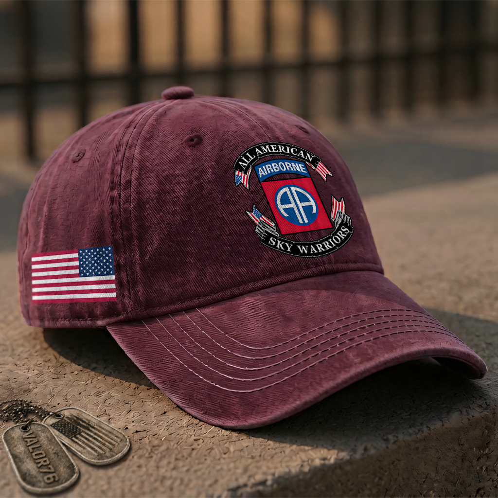 82nd Airborne Sky Warriors Washed Cap