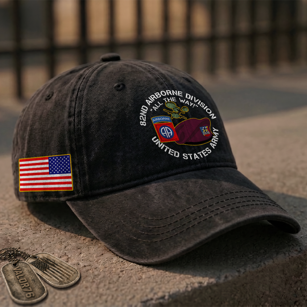 82nd Airborne All The Way Washed Cap