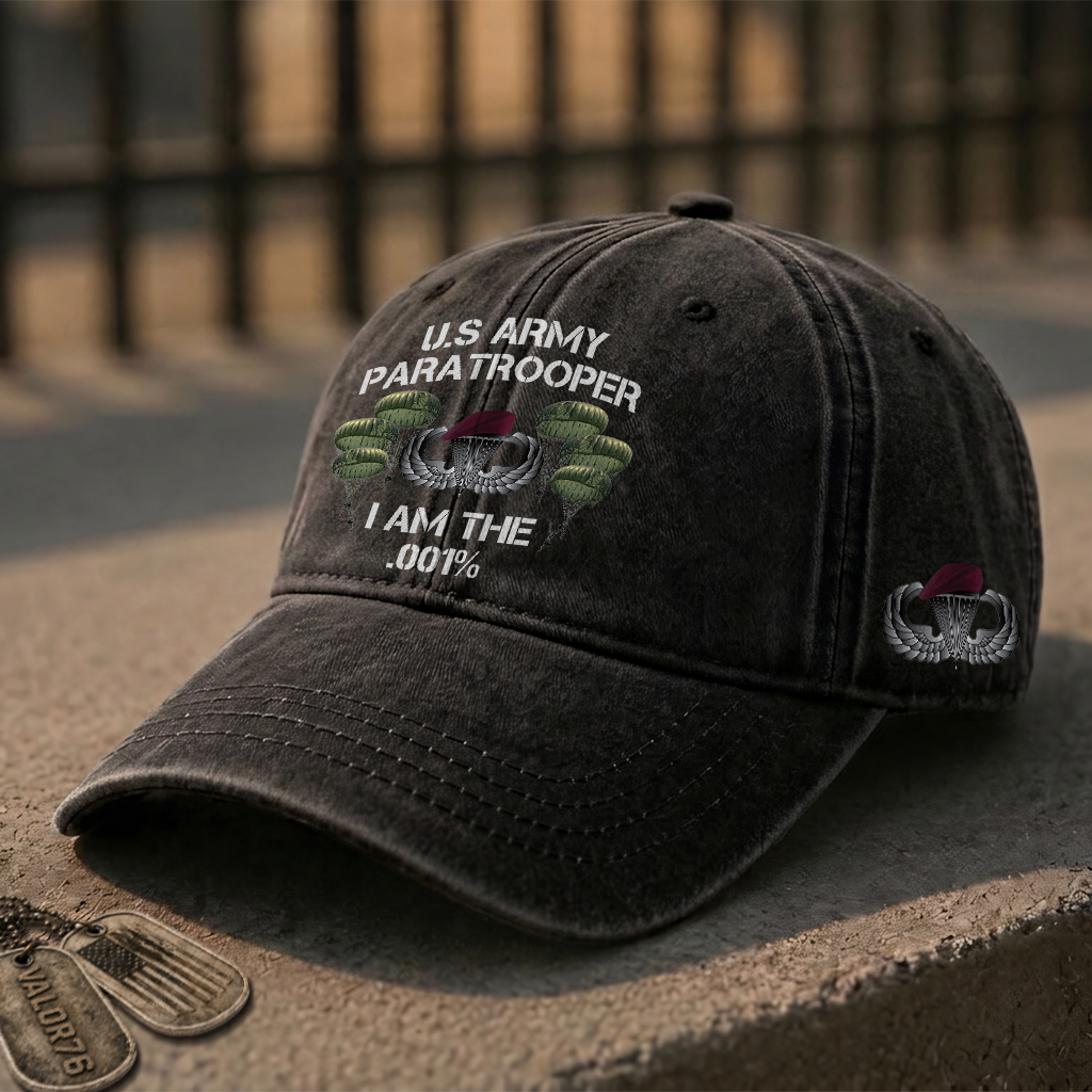 Airborne Paratrooper I Am The .001% Washed Cap