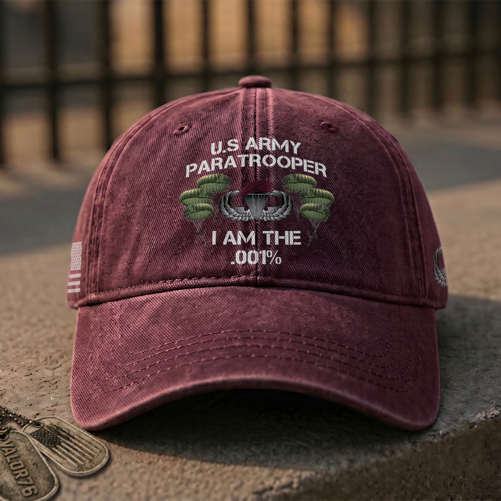 Airborne Paratrooper I Am The .001% Washed Cap