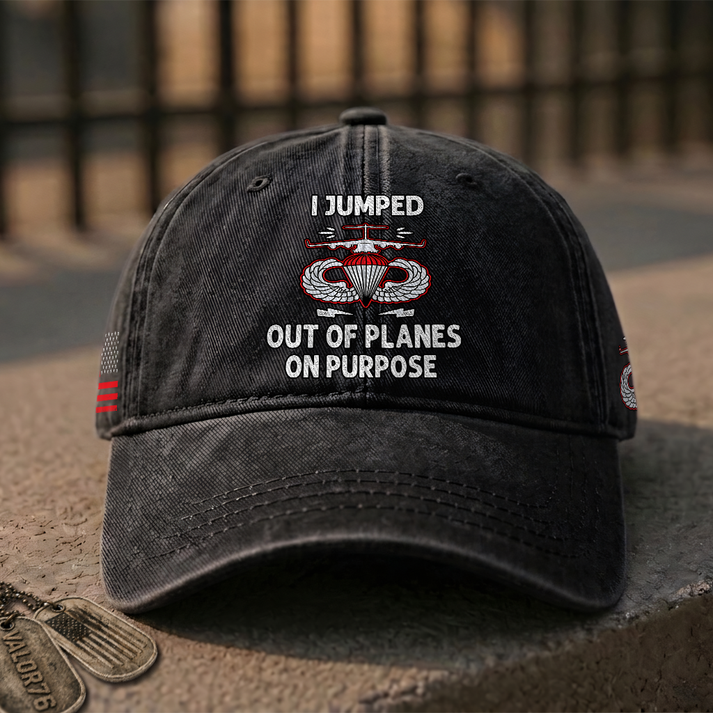 Airborne I Jumped Out Of Plane On Purpose Washed Cap