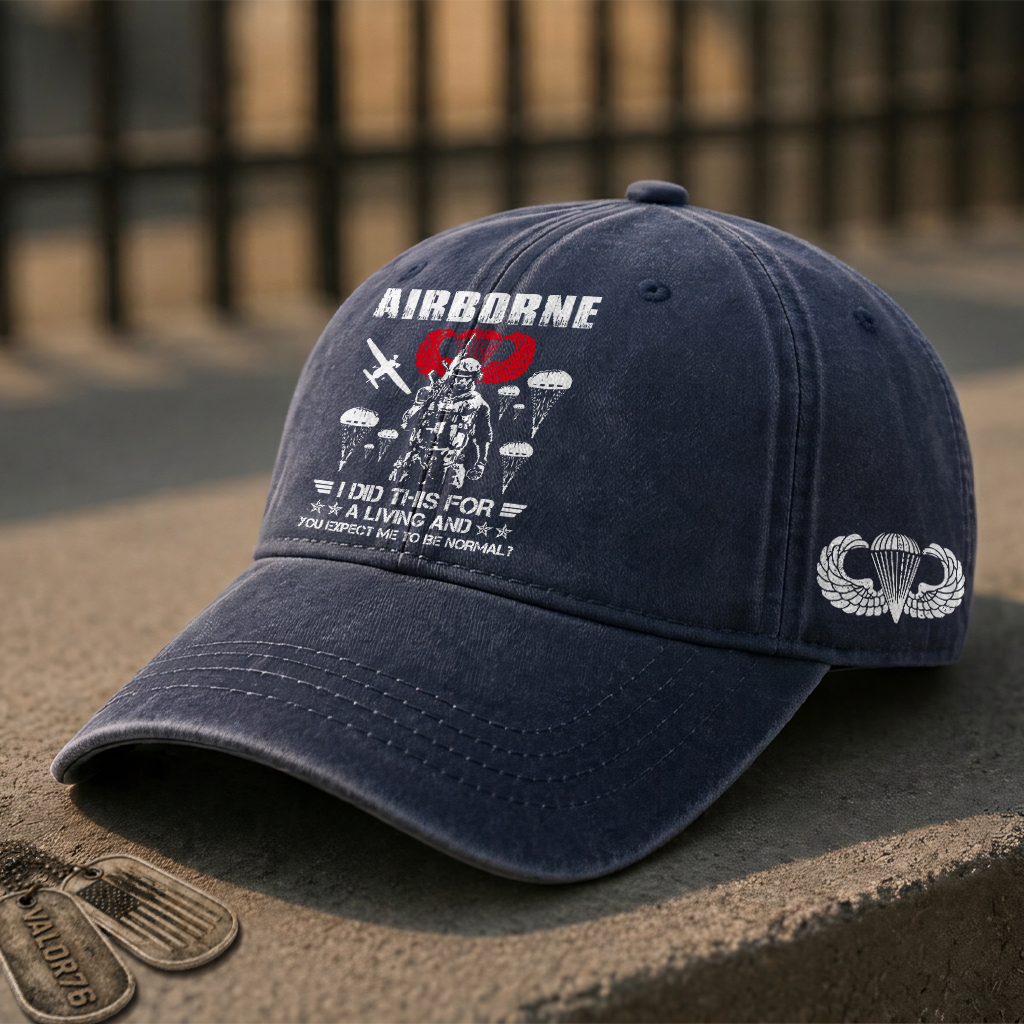 Airborne I Did This For A Living Washed Cap