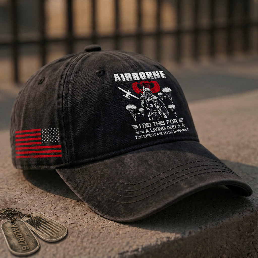 Airborne I Did This For A Living Washed Cap