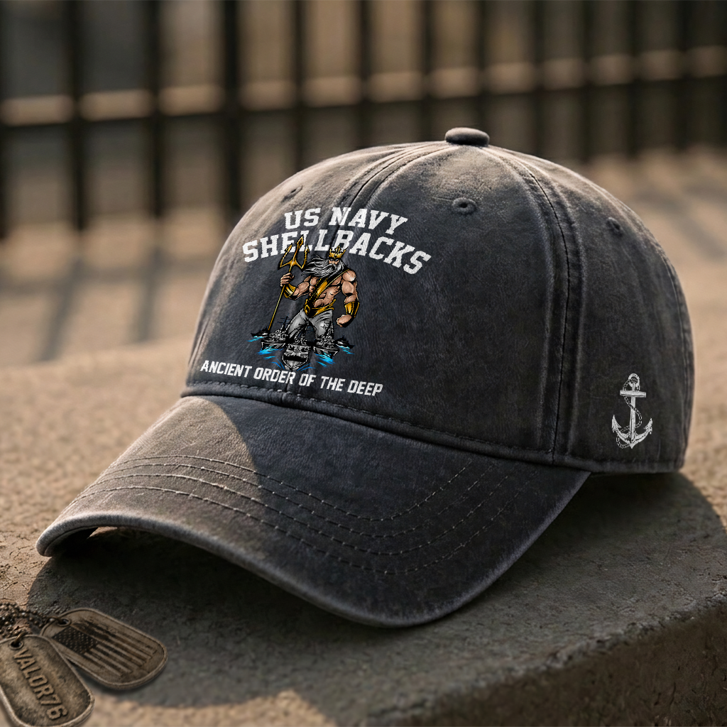 Personalizable Navy Shellback Washed Cap