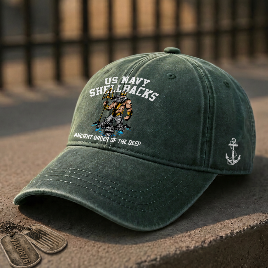 Personalizable Navy Shellback Washed Cap