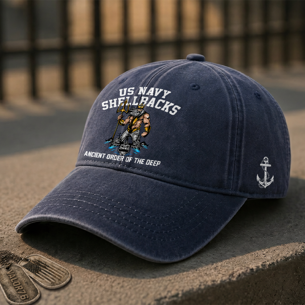 Personalizable Navy Shellback Washed Cap
